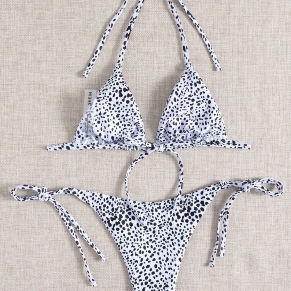 Dalmatian Print Triangle Bikini